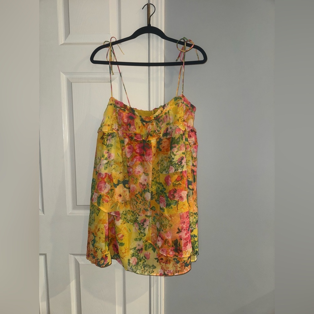 Summer Floral Boho Dresses for Women Spaghetti Straps Mini Dress